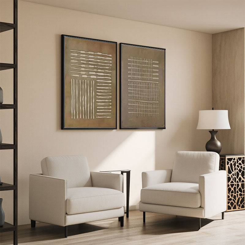 Textured Abstract Symbol Wall Art Set of 2