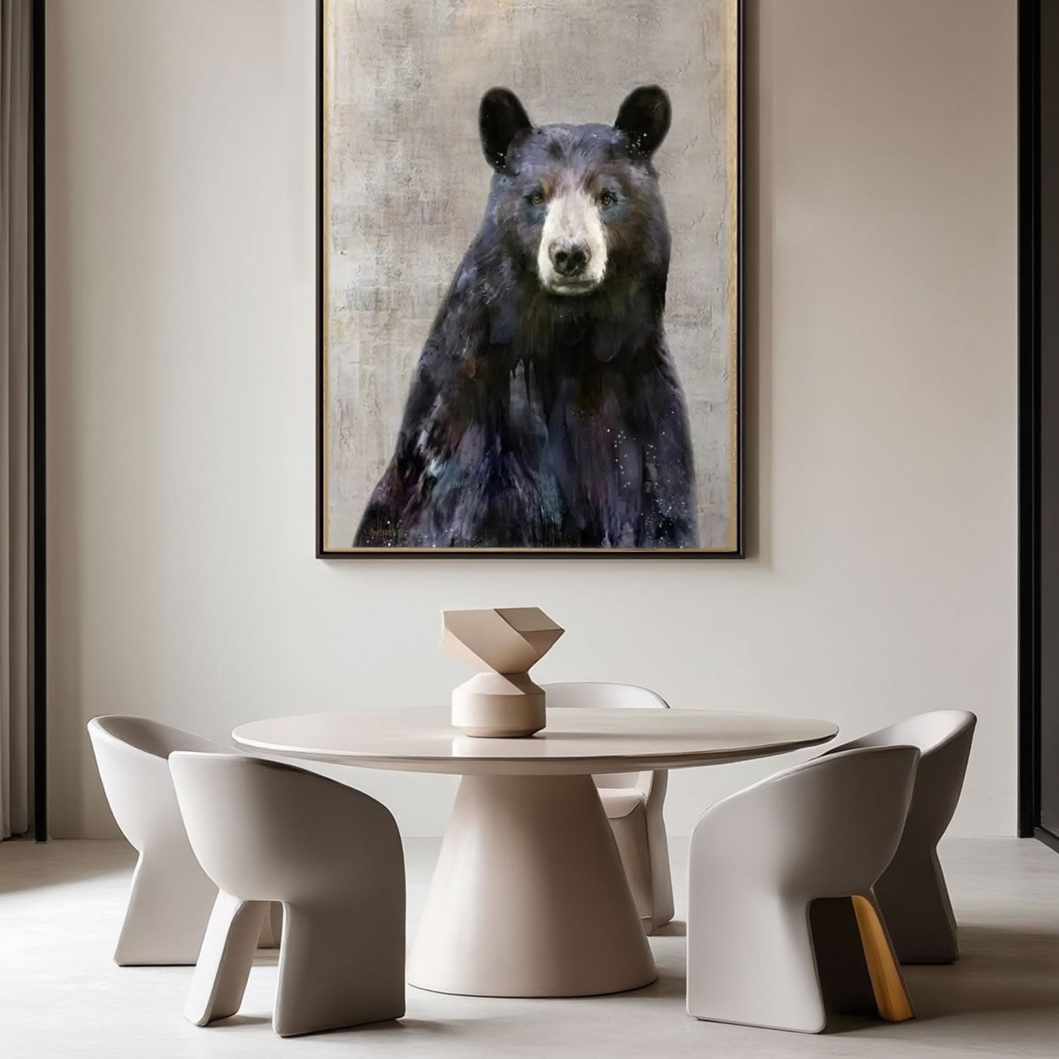 Textured Black Bear Portrait Wall Art