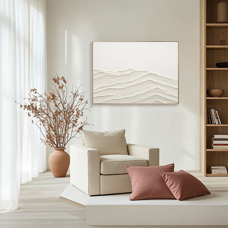 Textured Beige Rolling Hills Wall Art