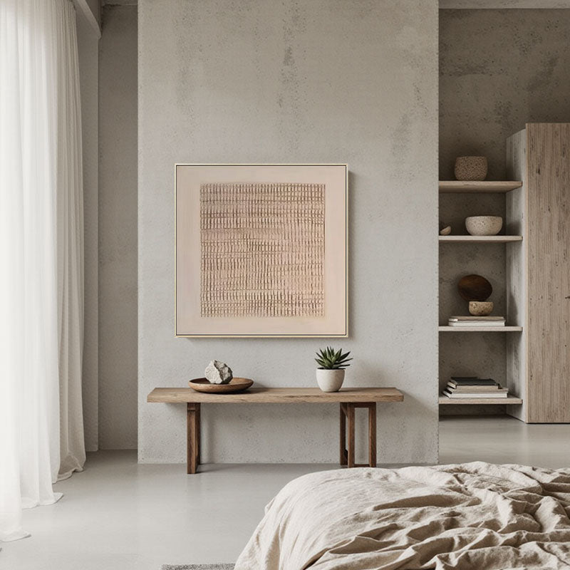 Basket Weave Texture Neutral Abstract Wall Art