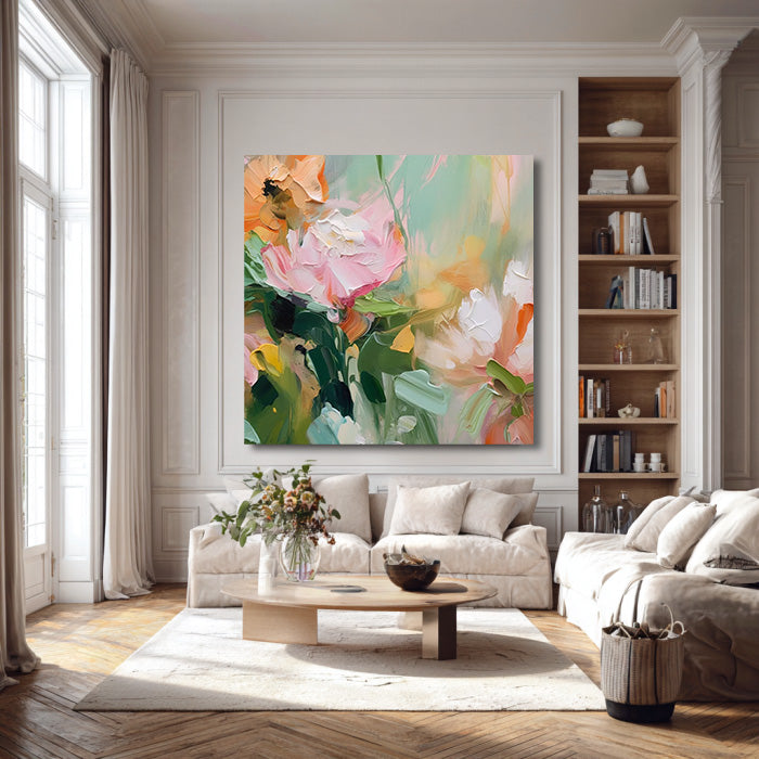 Summer Impression - Modern Impasto Abstract Floral Oil Painting