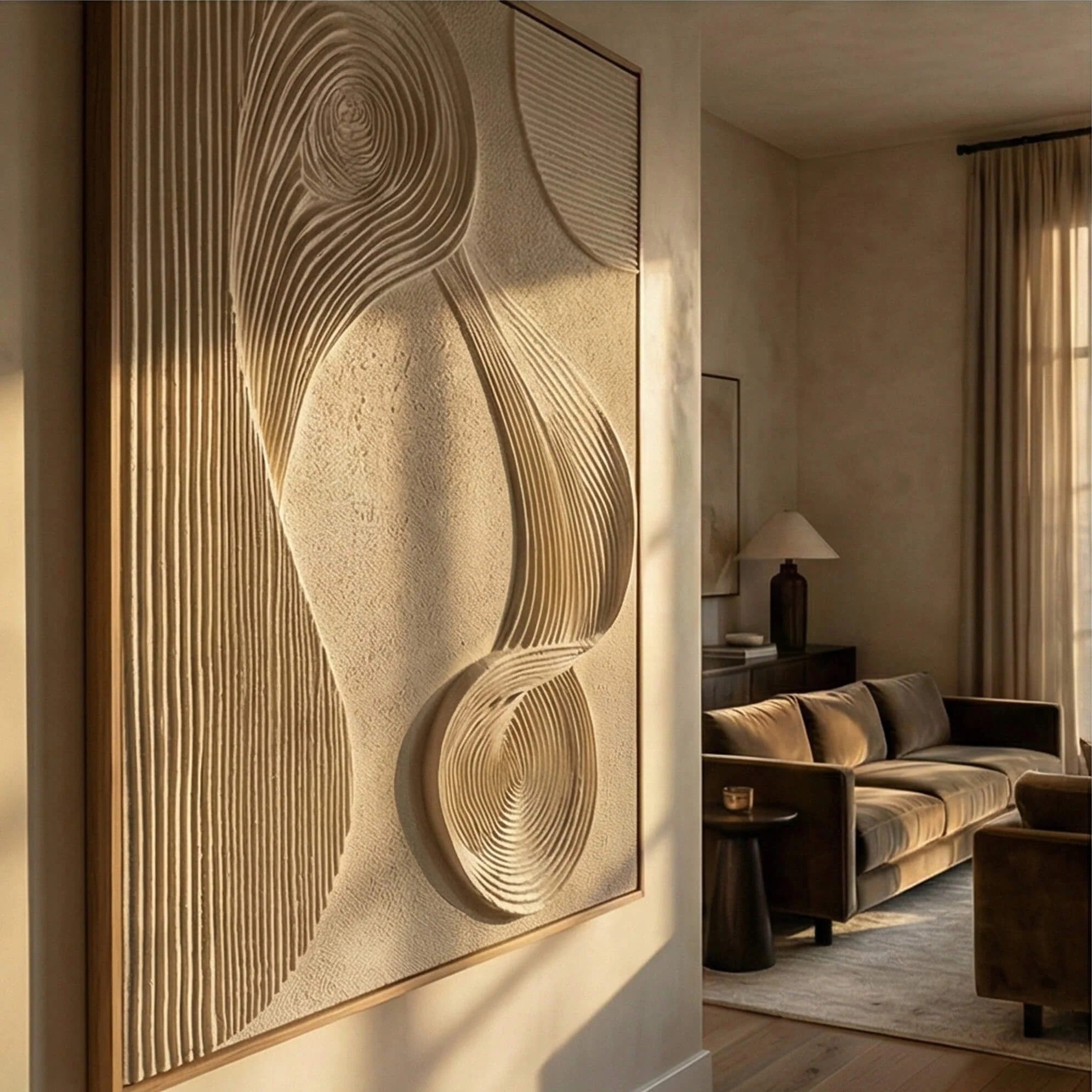 3D Sculptural Swirl Line Wall Art
