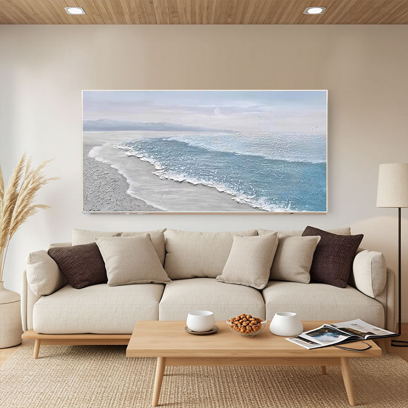 Serene Beach Wave Canvas Wall Art