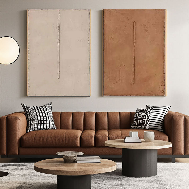 Textured Minimalist Line Wall Art Set of 2
