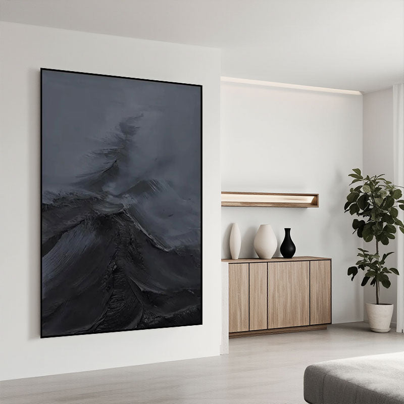 3D Textured Grey Swirl Wall Art