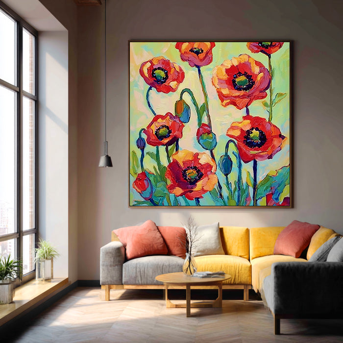 The Sweet Rebel - High Saturation Hand Painted Floral Texture Wall Art