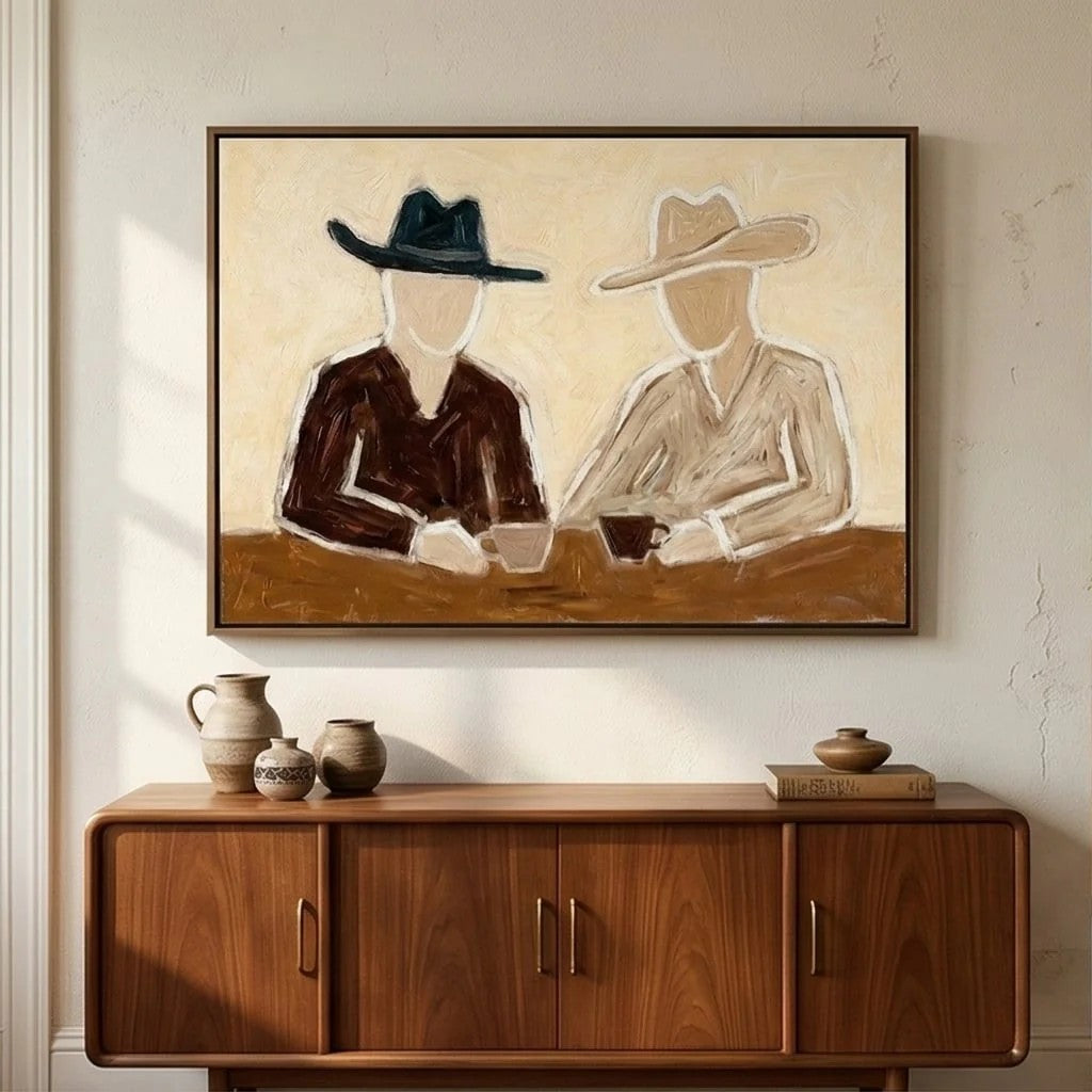 Faceless Cowboy Duo Wall Art