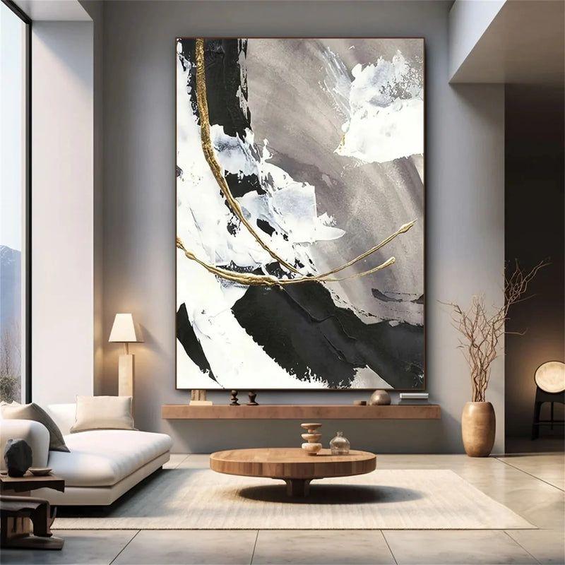 Textured Gold Drip Abstract Art