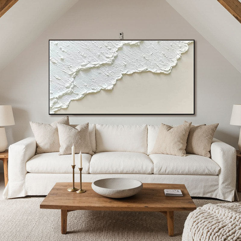 Textured White Wave Foam Wall Art