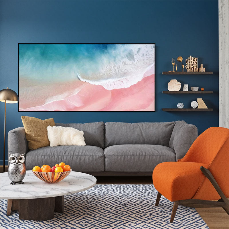 Aerial Pink Beach Wall Art