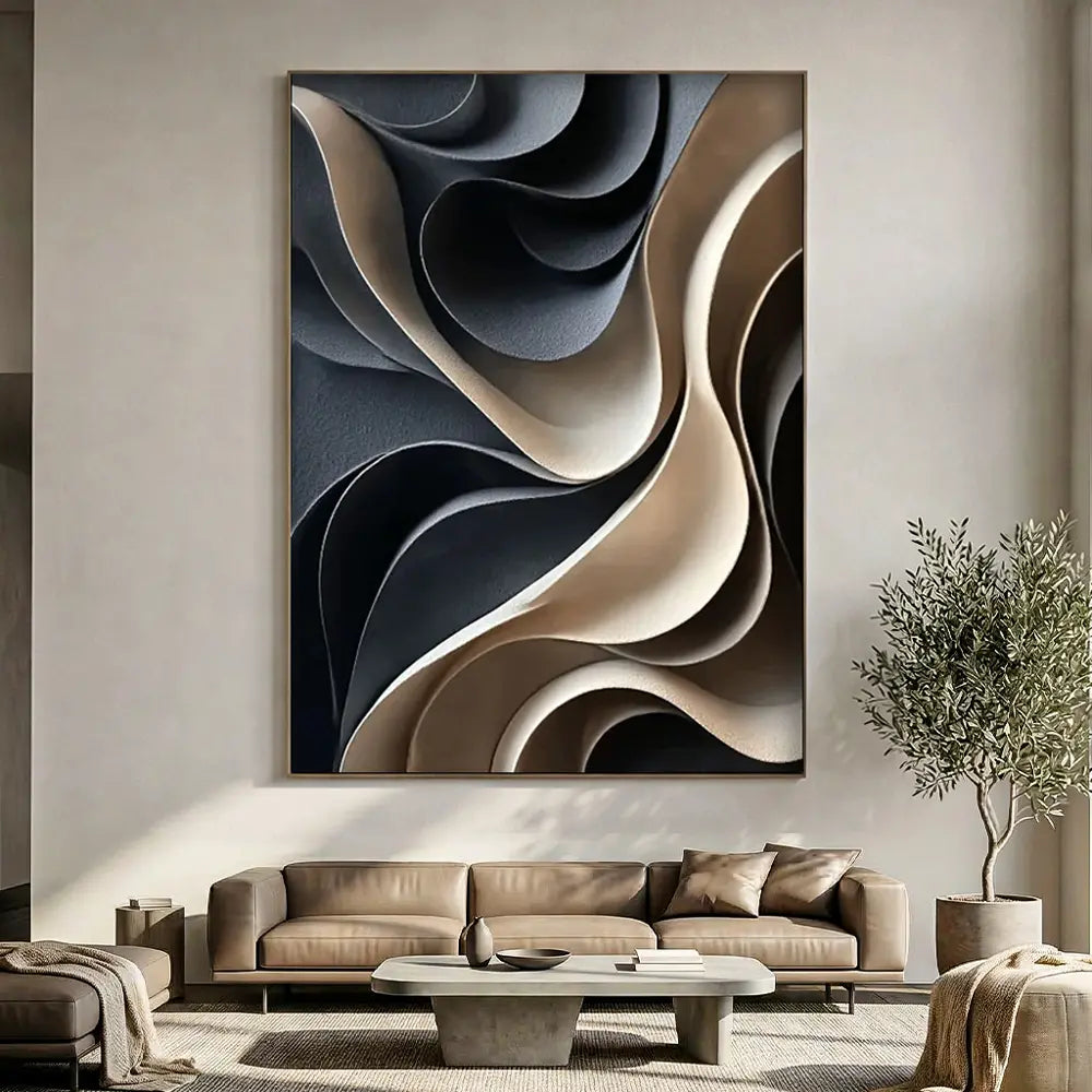 Sculptural Curved Waves Wall Art