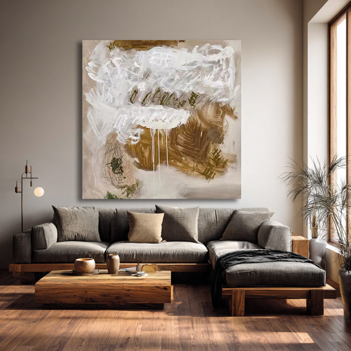 Poetry of Earth Tones - Modern Abstract Doodle Wall Art