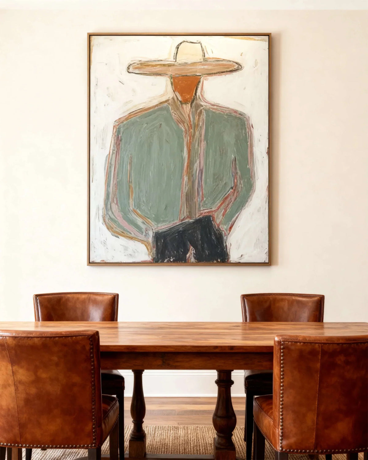 Minimal Cowboy Figure — Original Figurative Art
