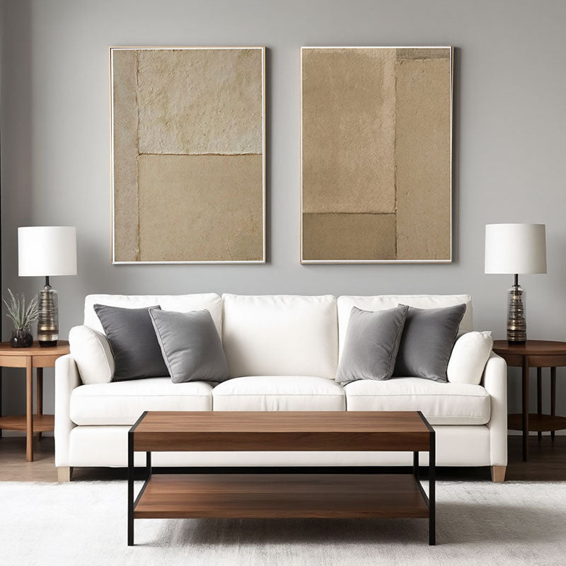 Textured Geometric Block Wall Art Set of 2