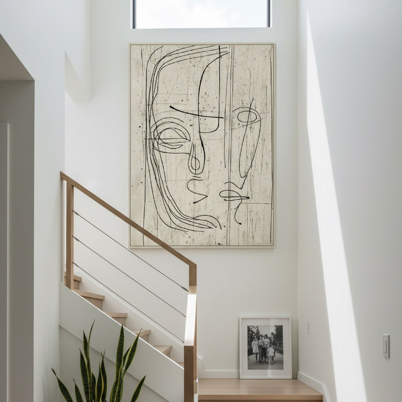 Power of Lines - Abstract Minimalist Line Face Wall Art