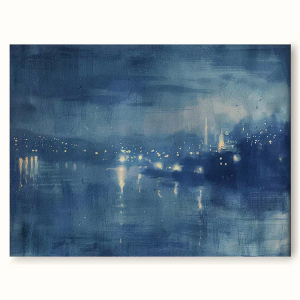 Textured Blue Water Reflection Wall Art