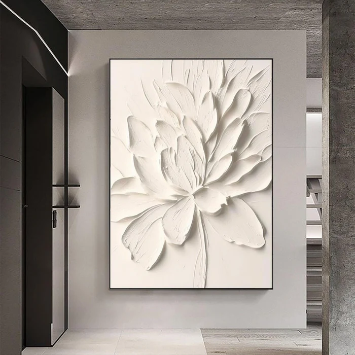 White Textured Minimalist Wall Art