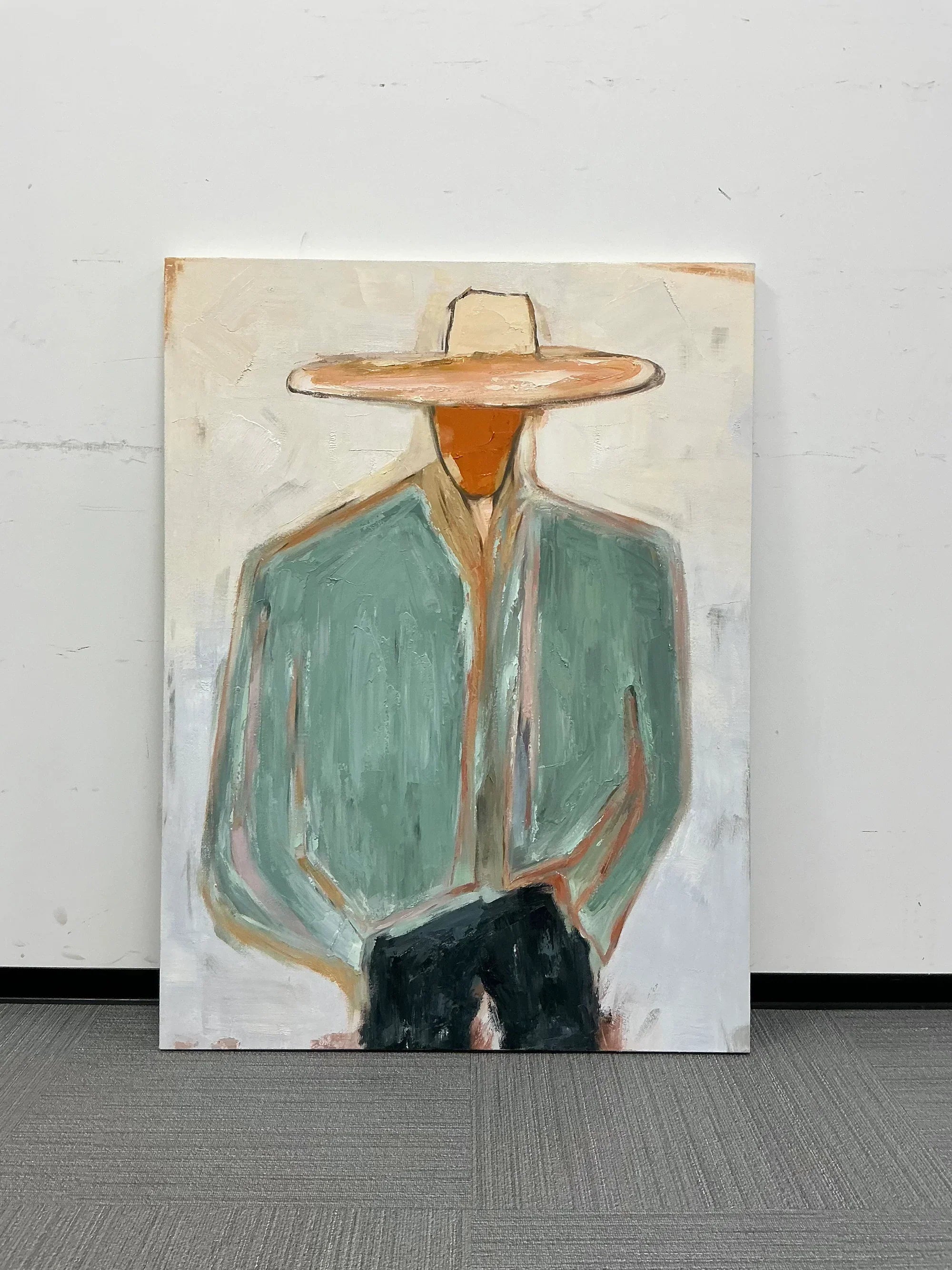 Minimal Cowboy Figure — Original Figurative Art
