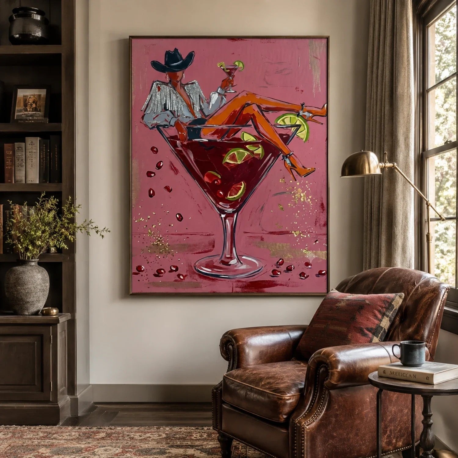 Cowgirl in Martini Glass Pop Art Wall Art