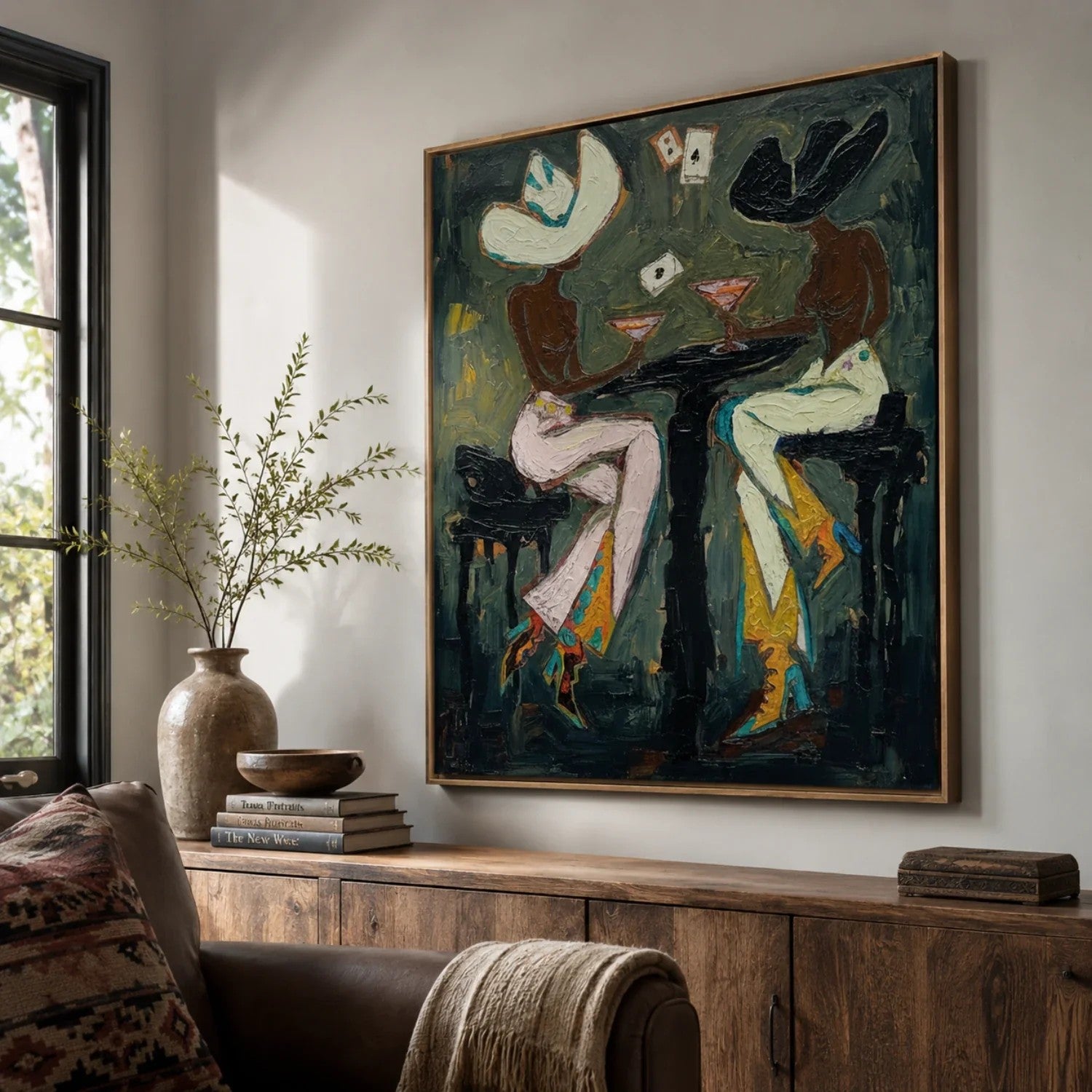 Abstract Cowboy Card Game Wall Art