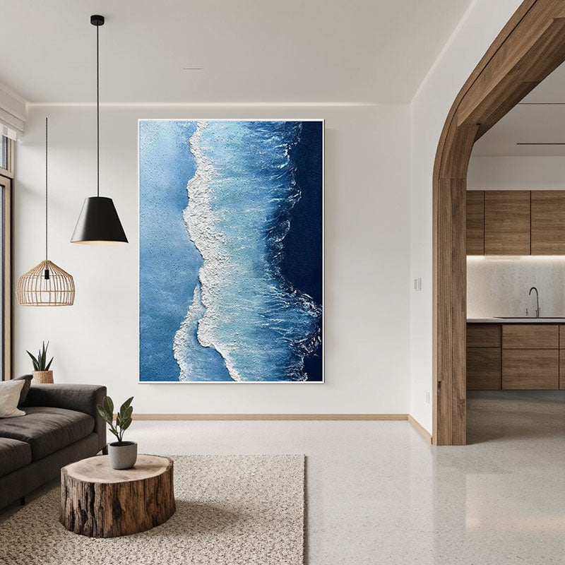 Textured Blue Wave Wall Art