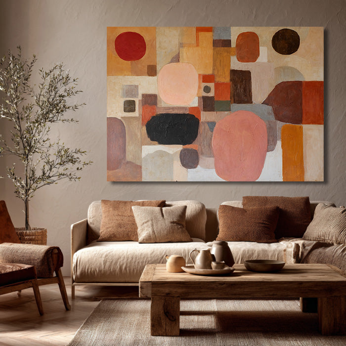 Organic Forms - Hand Painted Organic Geometric Abstract Wall Art