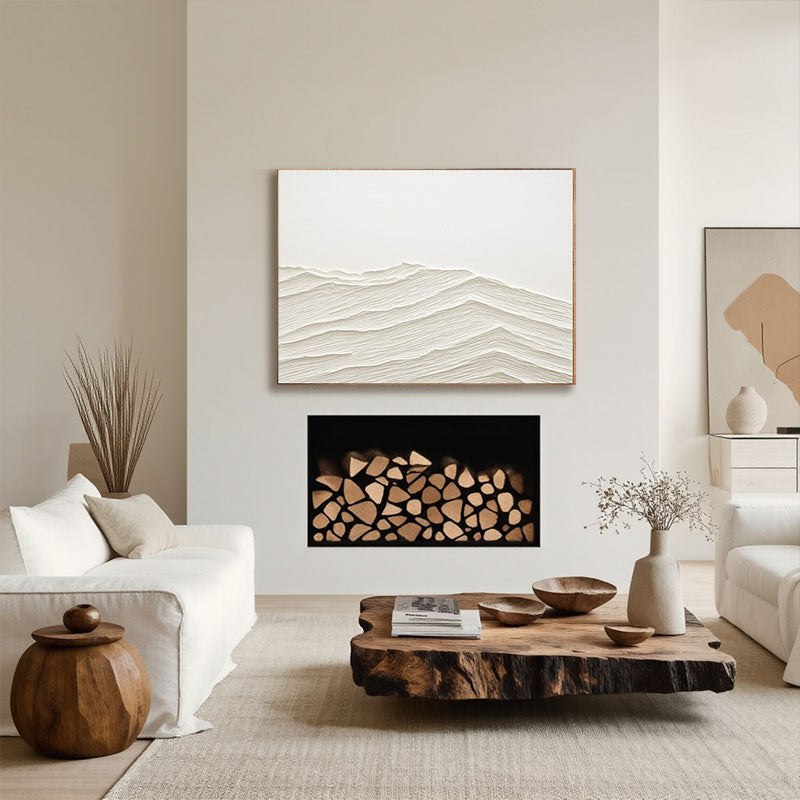 Textured Beige Rolling Hills Wall Art