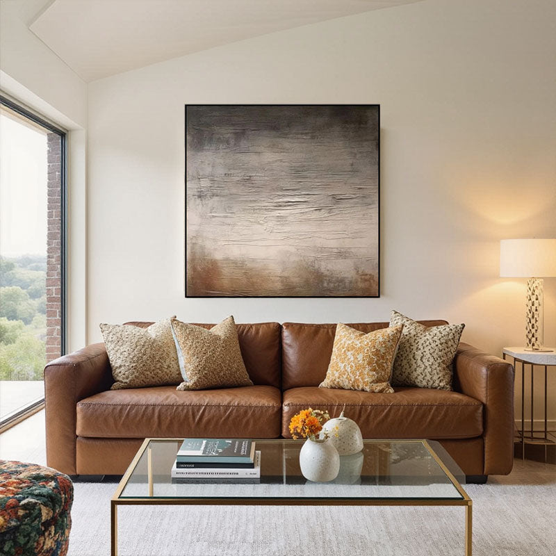 Textured Grey to Brown Gradient Wall Art