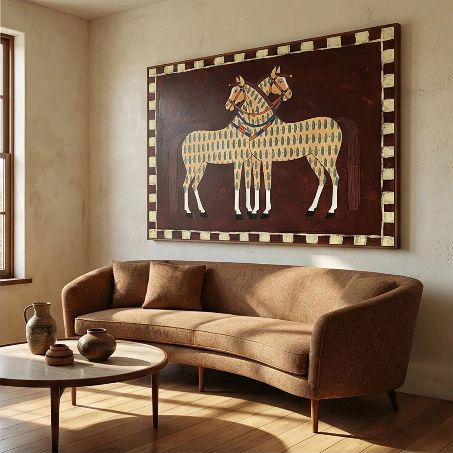 Folk Art Spotted Horses Wall Art