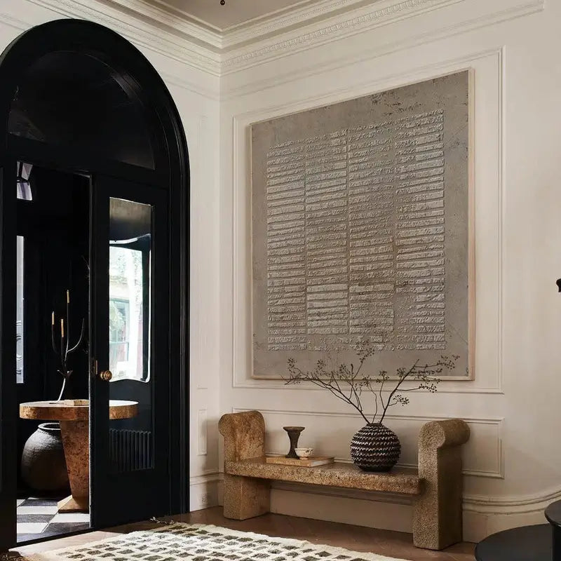 Textured Woven Grid Wall Art