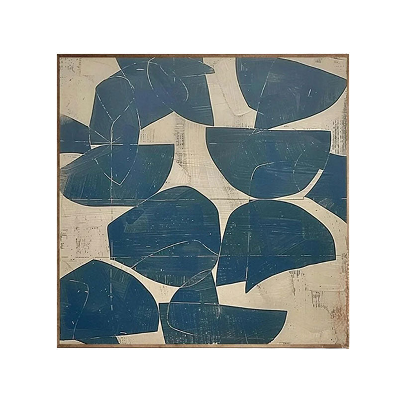 Sculptural Navy Leaf Panel Wall Art