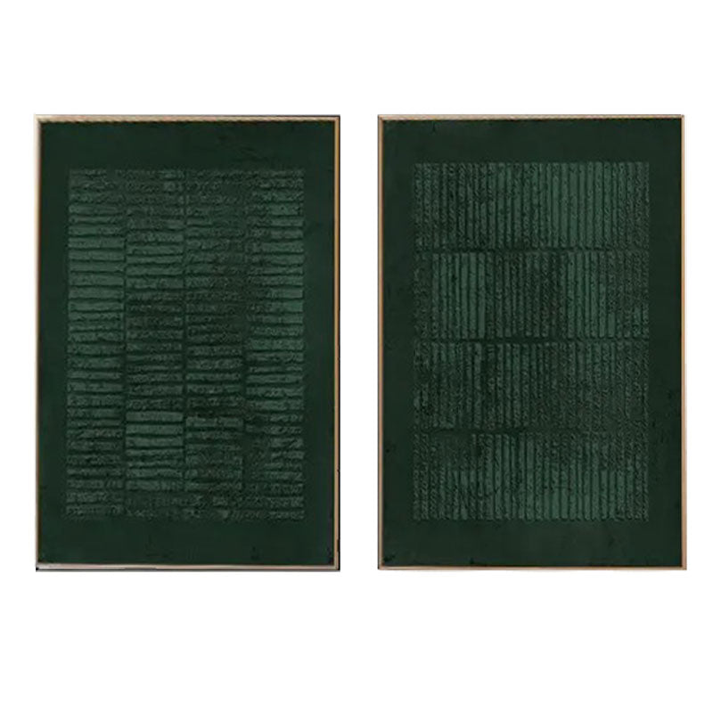 Hand-Woven Deep Green Wall Art Set of 2