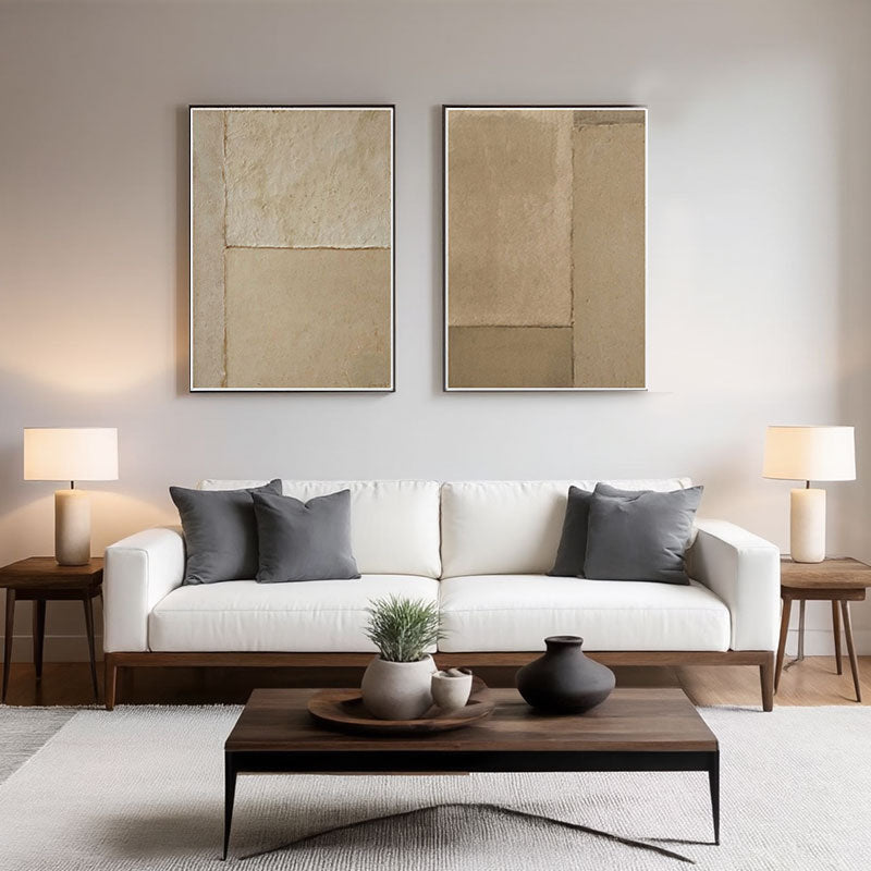 Textured Geometric Block Wall Art Set of 2