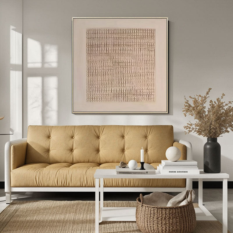 Basket Weave Texture Neutral Abstract Wall Art