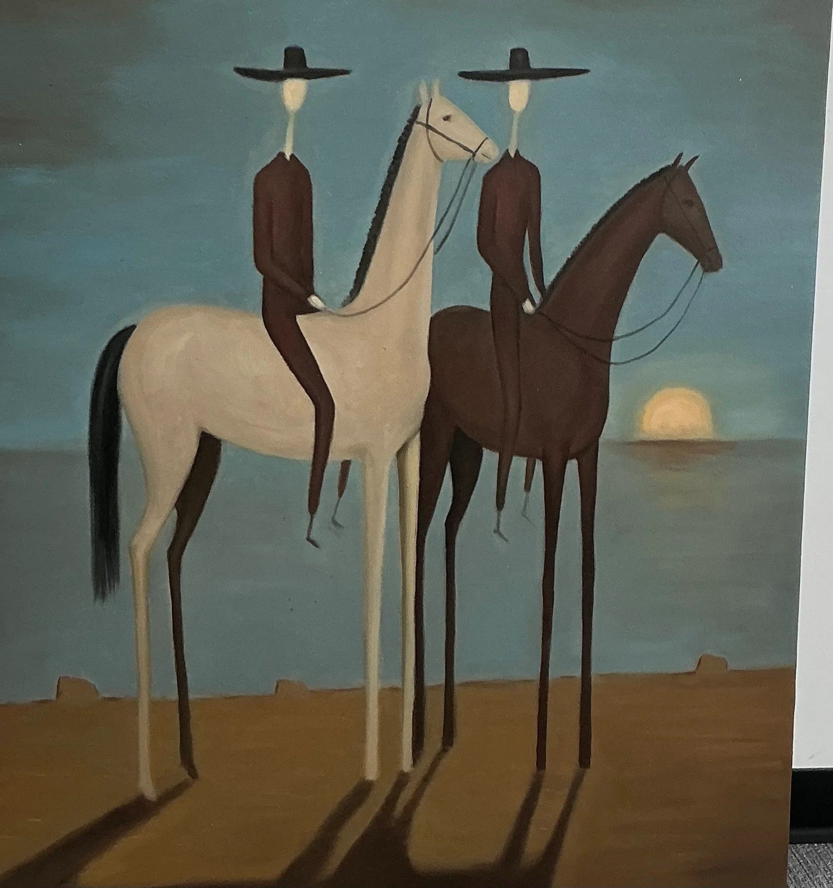 Silhouette Riders at Sunset Wall Art Set of 2