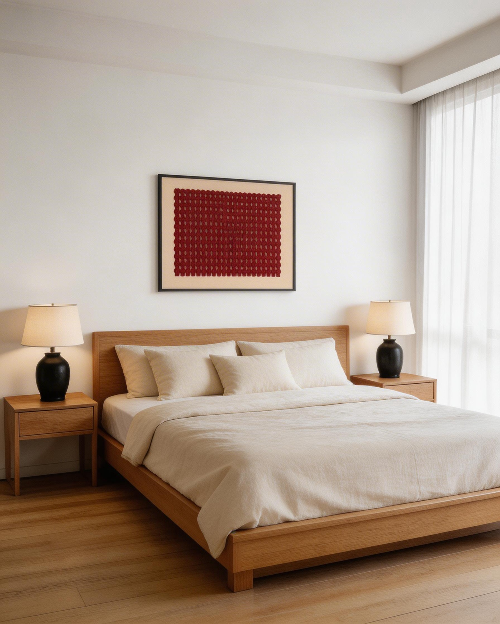Minimalist Red Geometric Wall Art – Abstract Modern Canvas