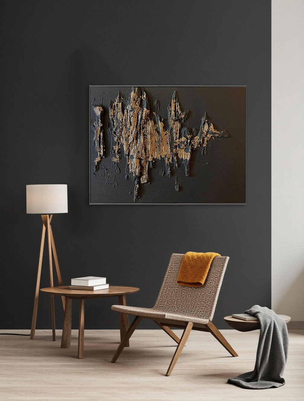 Textured Gold Vein Wall Art