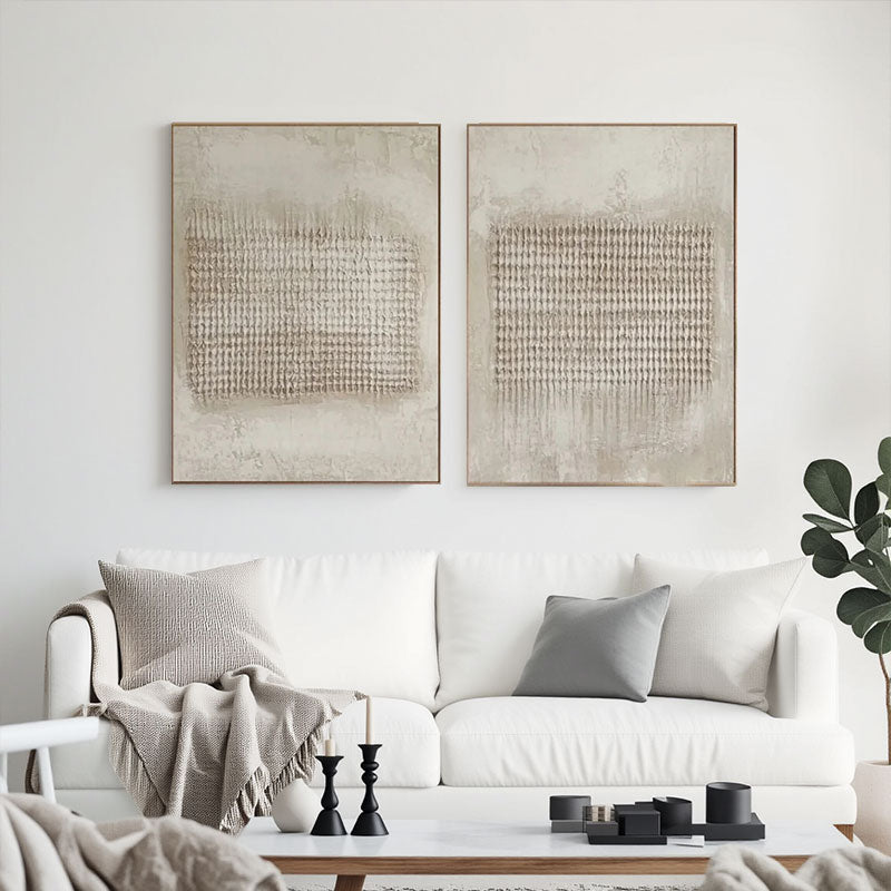 Textured Woven Dot Wall Art Set of 2