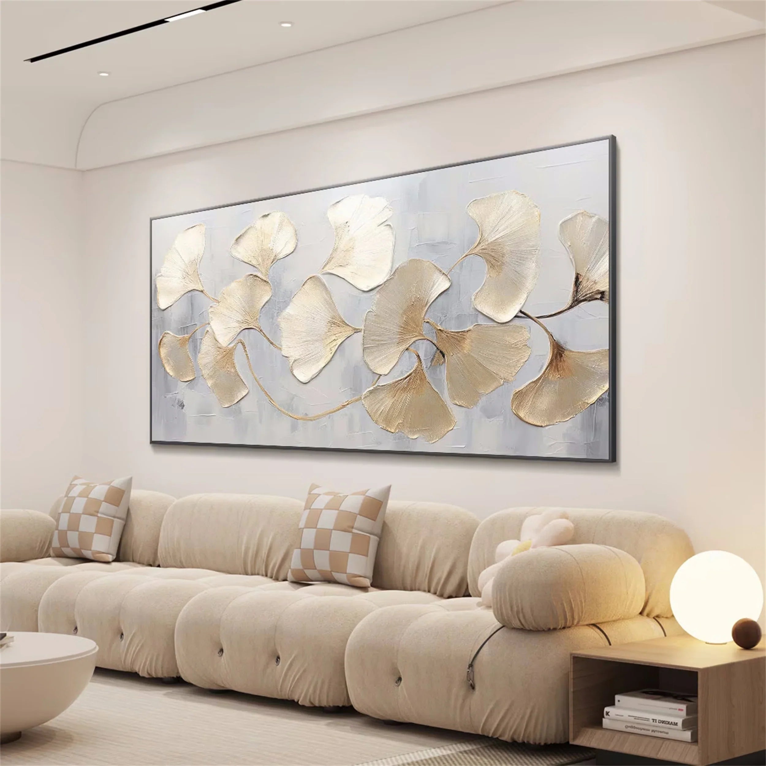 Metallic Gold Ginkgo Leaves Wall Art