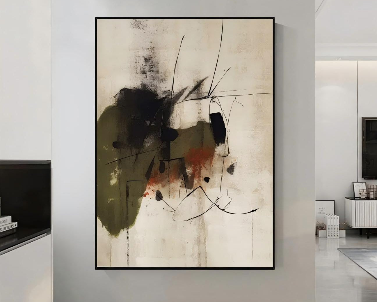 Gestural Ink Wash Abstract Wall Art