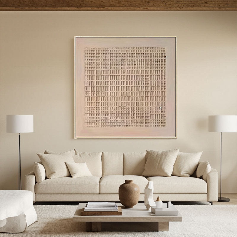 3D Textured Woven Grid Wall Art