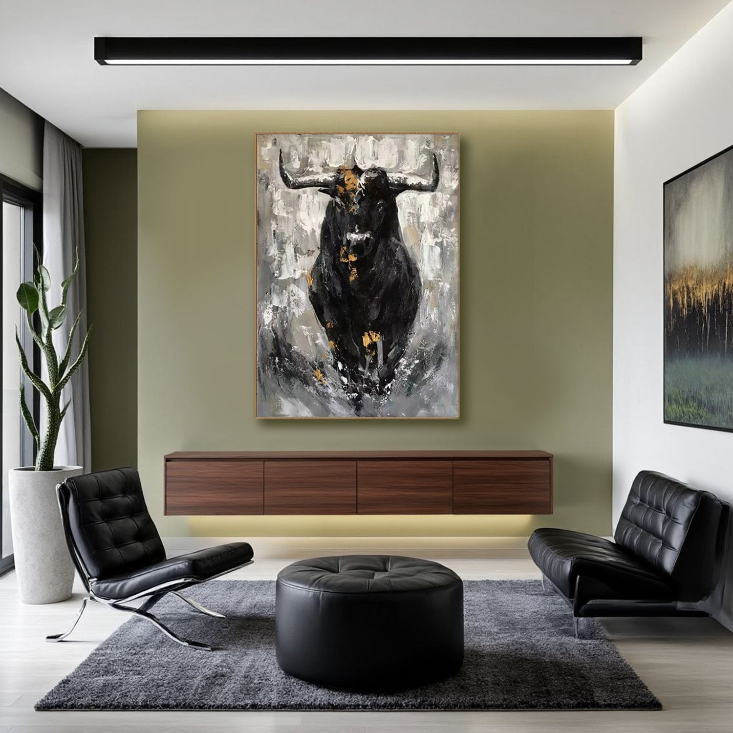 Textured Bull Portrait Wall Art