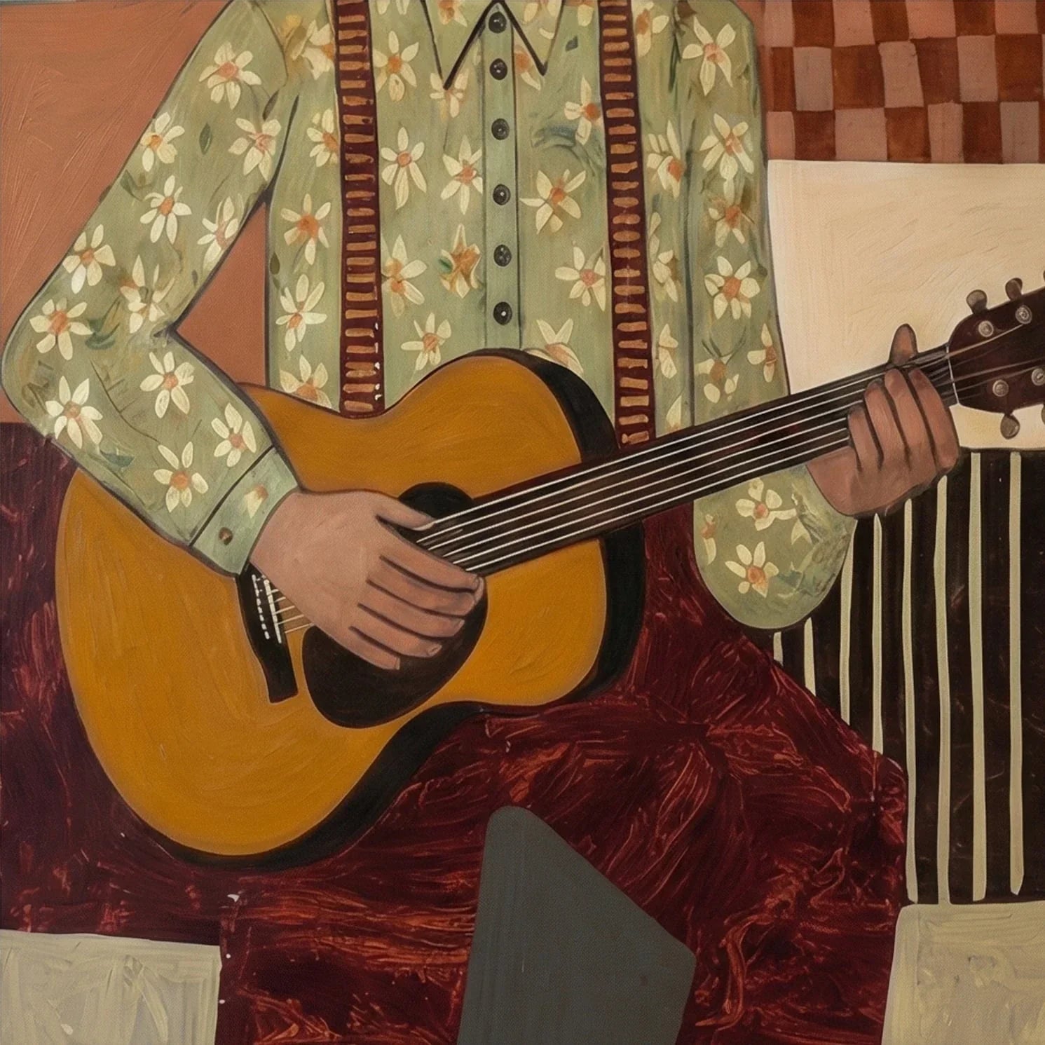 Vintage Americana Art | Desert Serenade Hand-Painted Canvas Wall Art