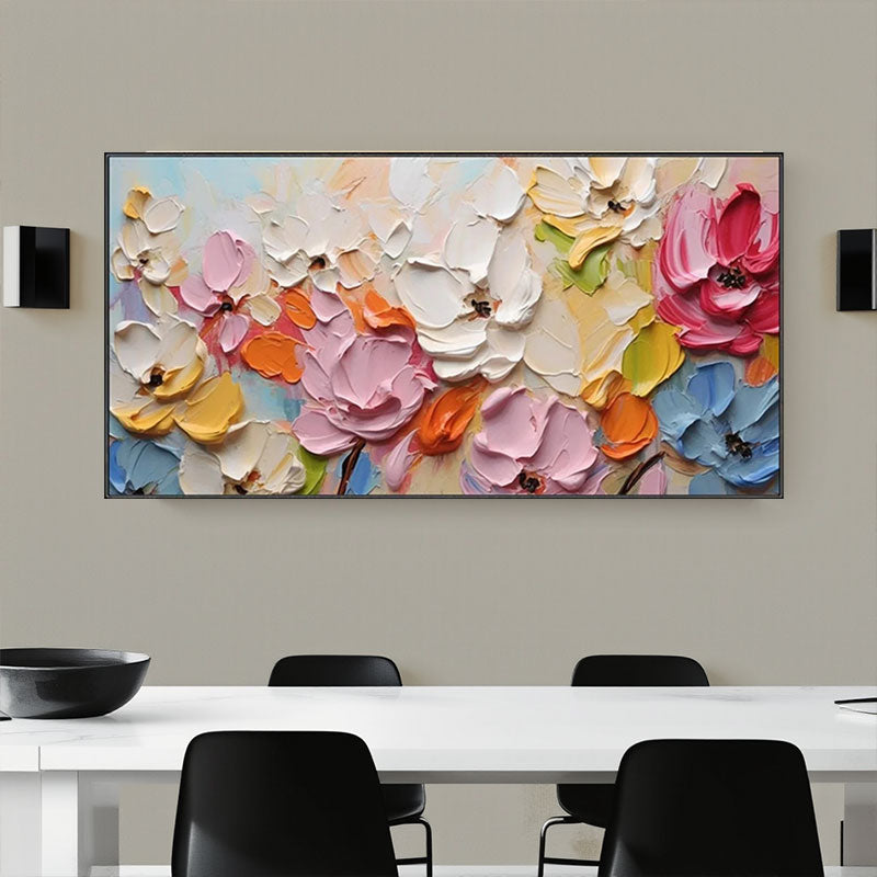 3D Textured Multicolor Floral Wall Art