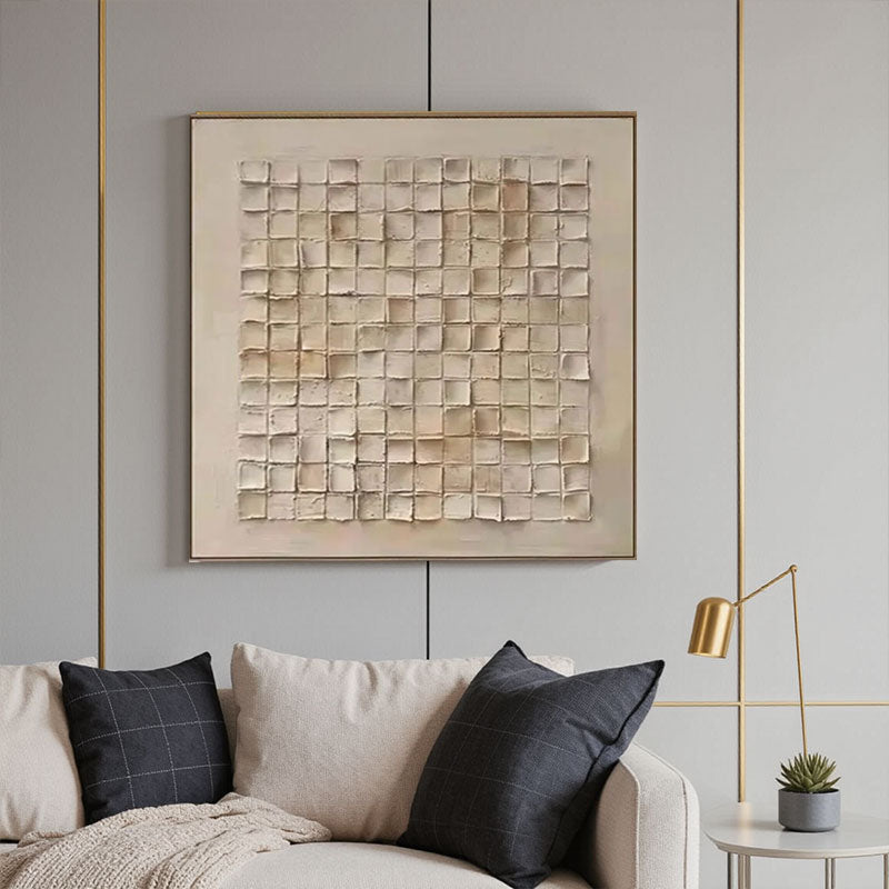 Sculptural Block Relief Textured Wall Art