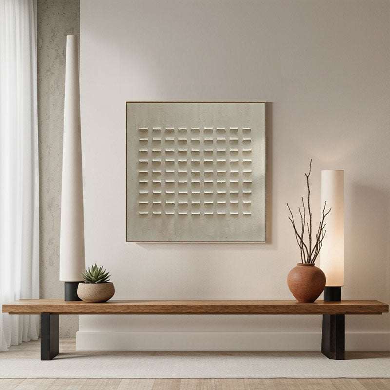 3D Textured Grid Dot Wall Art