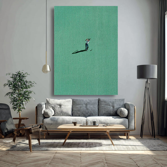 The Solitary Golfer - Minimalist Golfer Wall Art