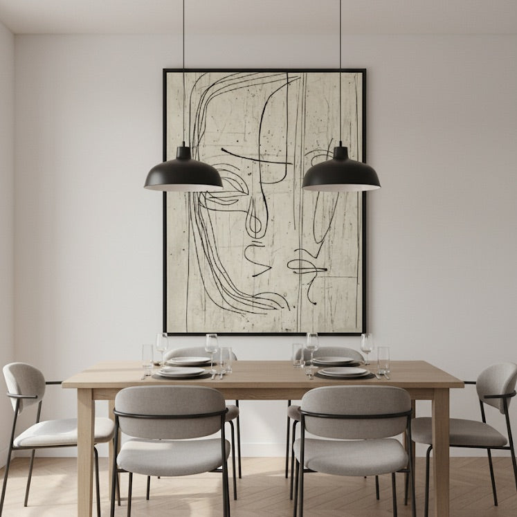 Power of Lines - Abstract Minimalist Line Face Wall Art