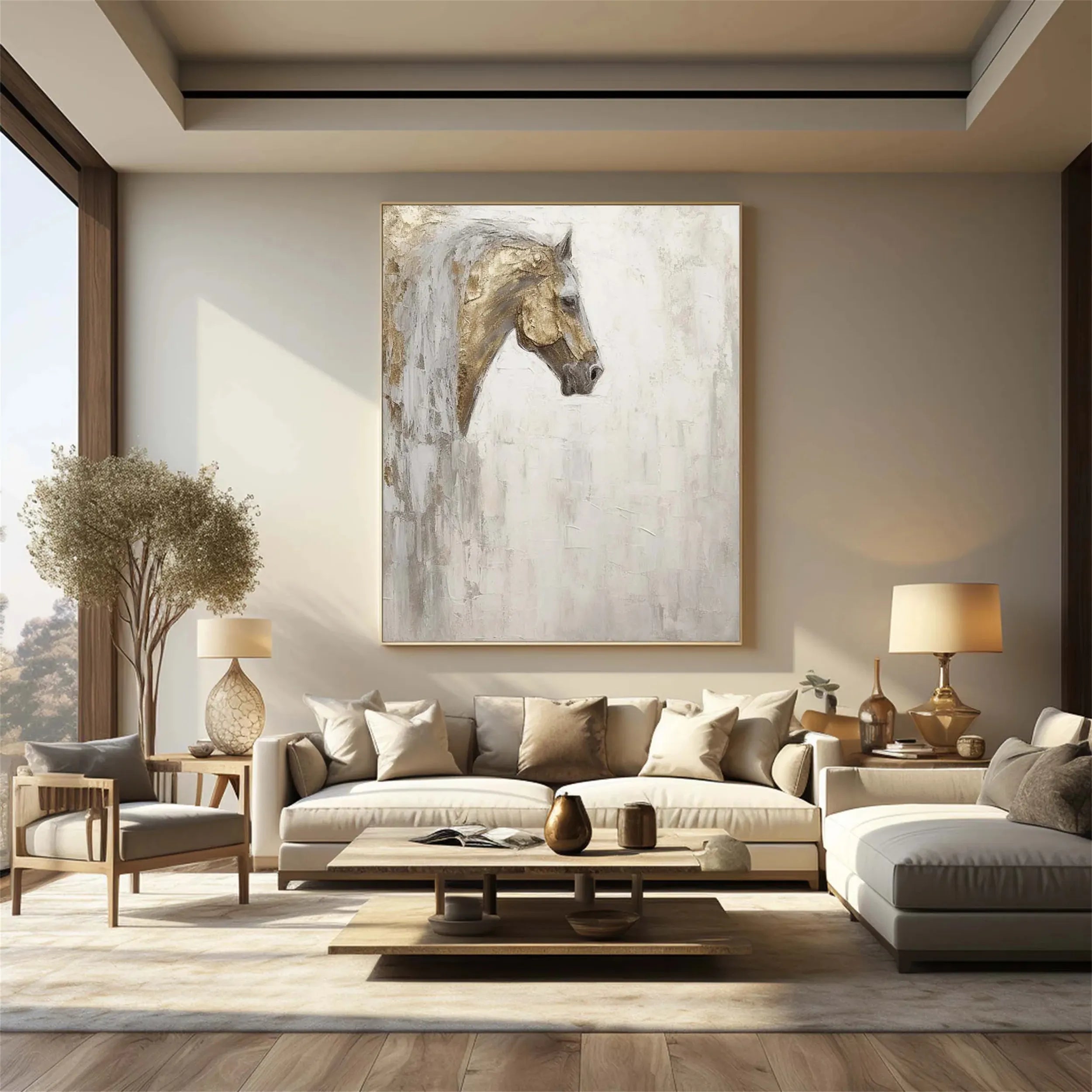 Hand-Painted Horse Portrait Wall Art