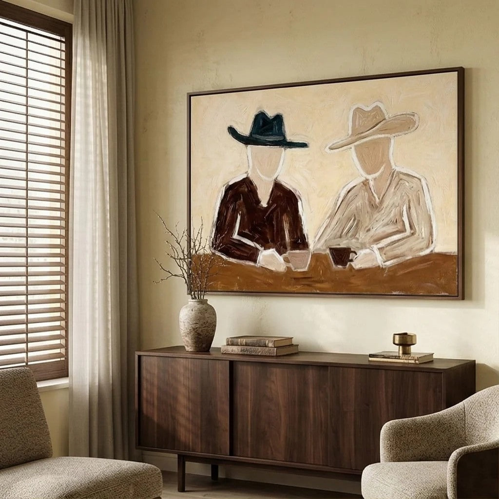 Faceless Cowboy Duo Wall Art